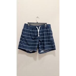 H&M Men's Striped Swim Shorts - Dark Blue - NWOT